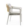 Outdoor Dining Set,Dining Chair Set of 6(Gray)+Acacia Wood Dining Table