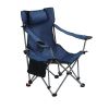 Outdoor Camping Chairs Folding/Portable/Adjustable reclining chair(Three-level adjustment), Side Pockets & Cup Holder,Carry Bag,Dark Blue