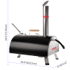84312280 12in automatic rotating pizza oven built-in thermometer semi-automatic pizza oven, cooking pizza machine, portable wood fire pizza oven, outd