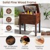 1PC Wooden Patio Cooler with 3 Handles and Bottle Opener