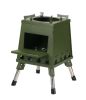 1 Portable Folding Wood Stove, Suitable for Camping and Outdoor Barbecue - Durable Iron, No Need to Light Fire