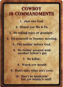 Cowboy 10 COMMANDMENTS
