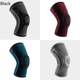 Knee Pads For Sport Knee  Silicone Spring Patella Protector (Option: Black-L-1PCS)