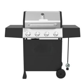 4 Burner Propane Gas Grill (Color: Black)