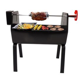 Charcoal Portable Rotisserie Grill Grill (Color: Black)