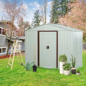 6ft x 5ft Outdoor Metal Storage Shed White (Color: as Pic)
