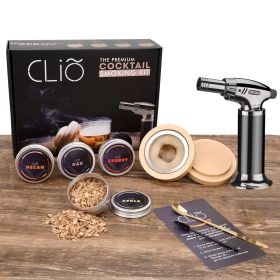 Original Cocktail Smoker Kit with Torch 4 Flavors Wood Chips Bourbon Whiskey Smoker Infuser Kit Old Fashioned Cocktail Kit Christmas Birthday Gifts fo (Brand: CliÃµ)