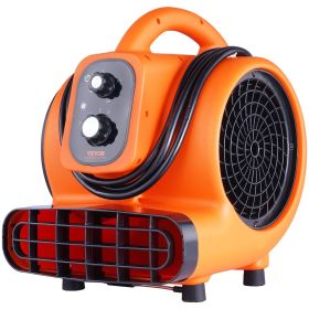 VEVOR Floor Blower, 1/4 HP, 1000 CFM Air Mover for Drying and Cooling, Portable Carpet Dryer Fan with 4 Blowing Angles and Time Function (Default: Default)