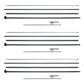 VEVOR Feather Flag Pole Kit 3 Packs Swooper Flag Pole 16.3 ft with Ground Stakes (Height: 4.5 m, Number of Groups: 3 Groups)