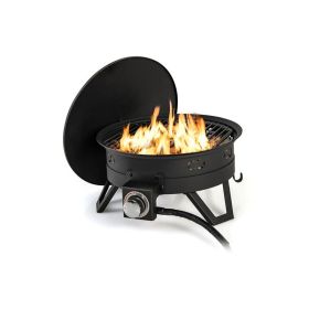 Portable Gas Fire Pit with Removable Grill for Camping (Type: Fire Pits, Color: Black)