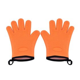 Silicone Smoker Oven Gloves with Waterproof & Hangable Design (Type: Grill Supplies, Color: Orange)