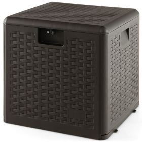 31 Gallon All Weather Storage Container with Lockable Lid (Color: Brown)