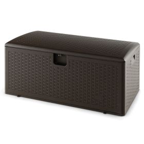 100 Gallon All Weather Storage Container with Lockable Lid (Color: Brown)