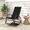 2-in-1 Outdoor Rocking Chair with 4-Position Adjustable Backrest for Patio Porch Poolside