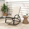 2-in-1 Outdoor Rocking Chair with 4-Position Adjustable Backrest for Patio Porch Poolside