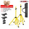 5 Core Speaker Stand Tripod Floor Heavy Duty Adjustable Up to 72 Inch DJ Studio Monitor Stands Pole Mount - SS HD YLW BAG