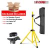 5 Core Speaker Stand Tripod Floor Heavy Duty Adjustable Up to 72 Inch DJ Studio Monitor Stands Pole Mount - SS HD YLW BAG